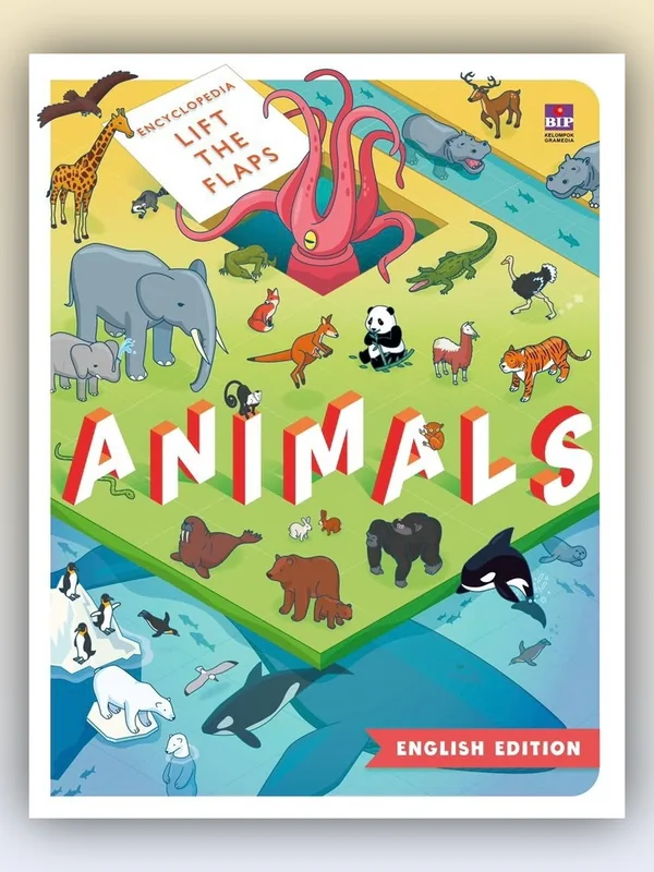 Sampul buku Encyclopedia Lift the Flaps Animals (English Edition)