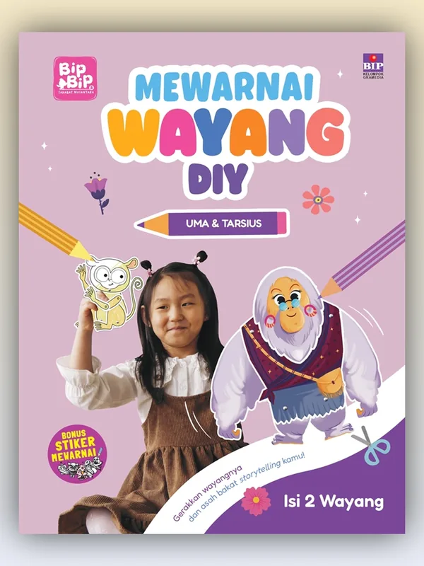 Sampul buku Aktivitas Wayang Bip Bip & Sahabat Nusantara: Uma dan Orangutan dan Tarsius